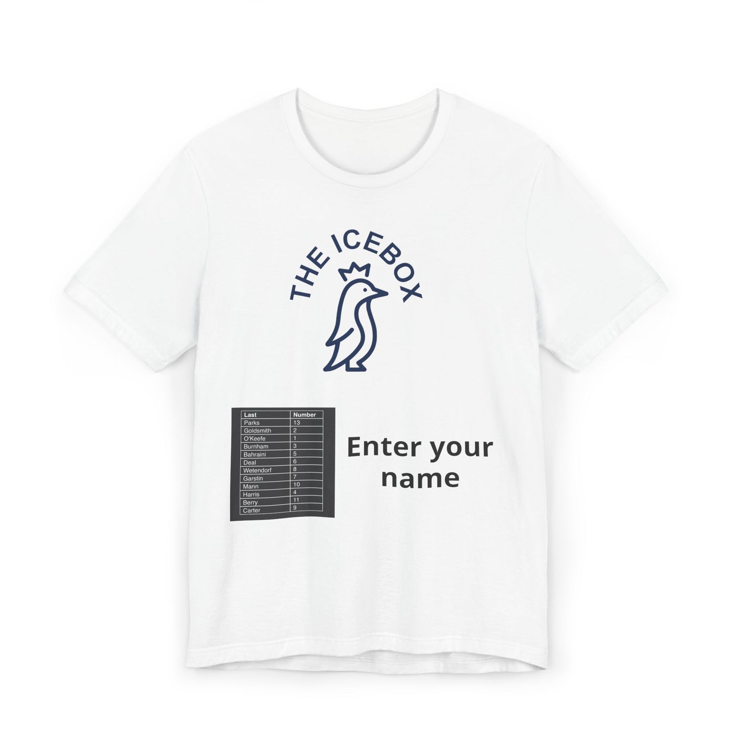 The Icebox Personalized Tee — Custom Name Penguin Logo T-Shirt