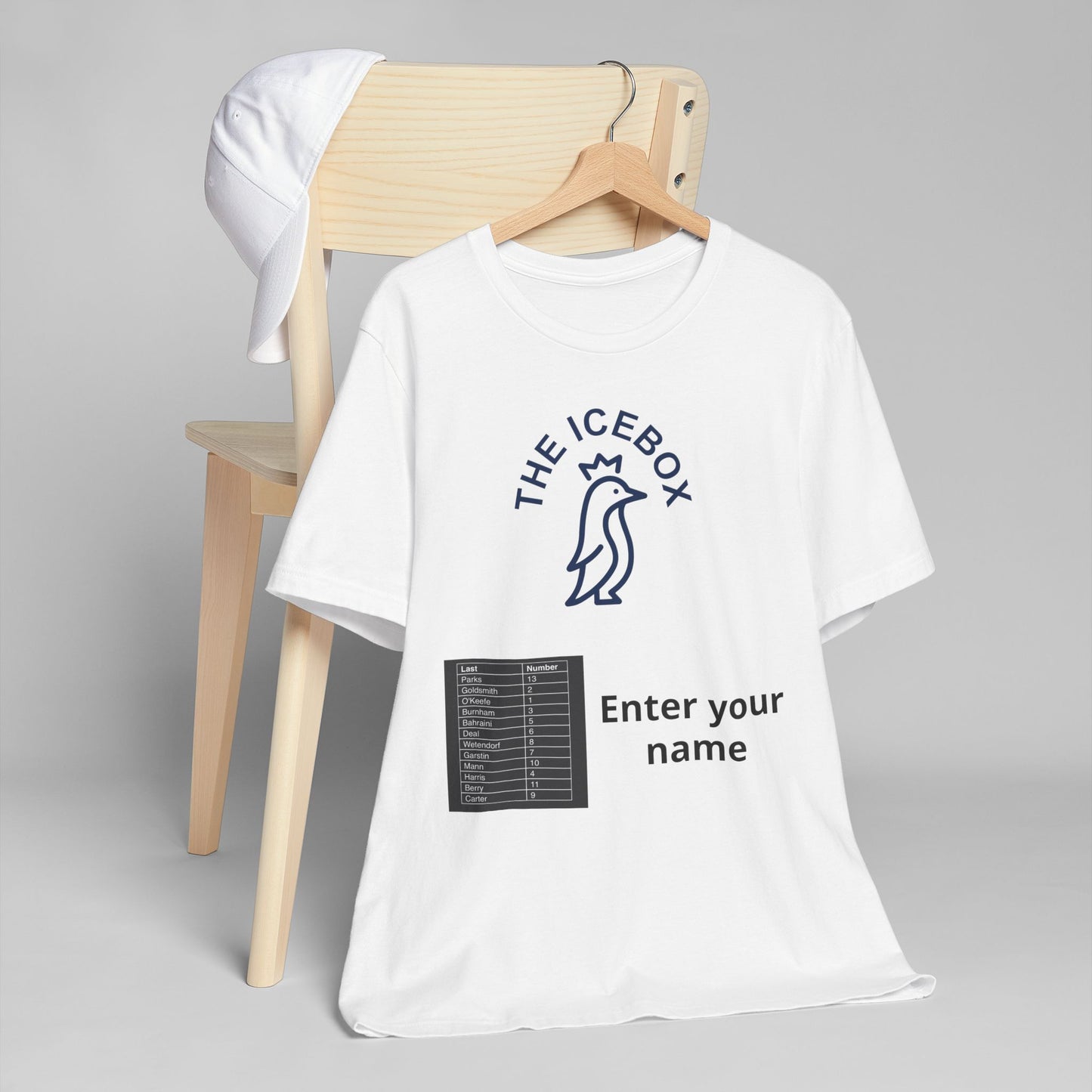 The Icebox Personalized Tee — Custom Name Penguin Logo T-Shirt