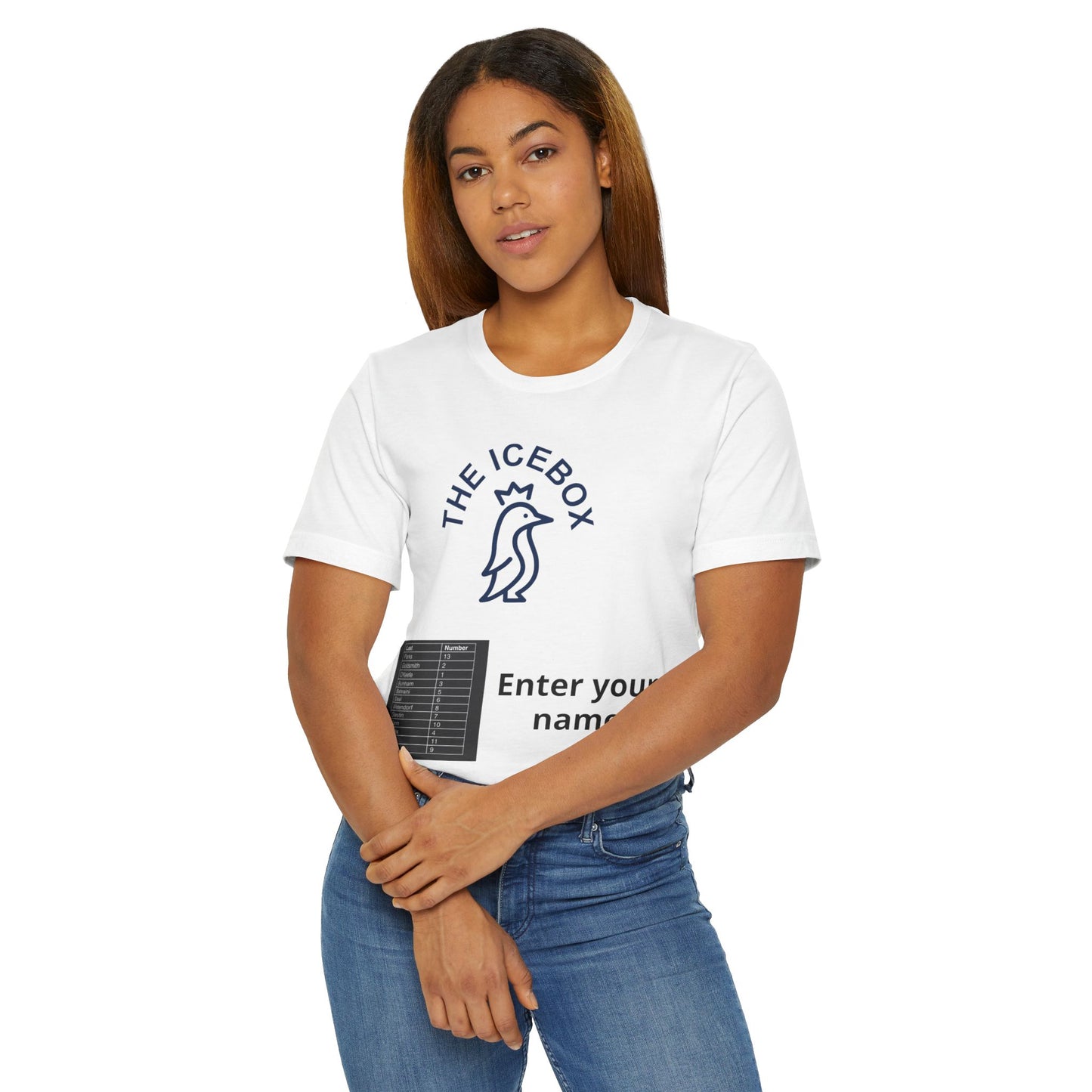 The Icebox Personalized Tee — Custom Name Penguin Logo T-Shirt