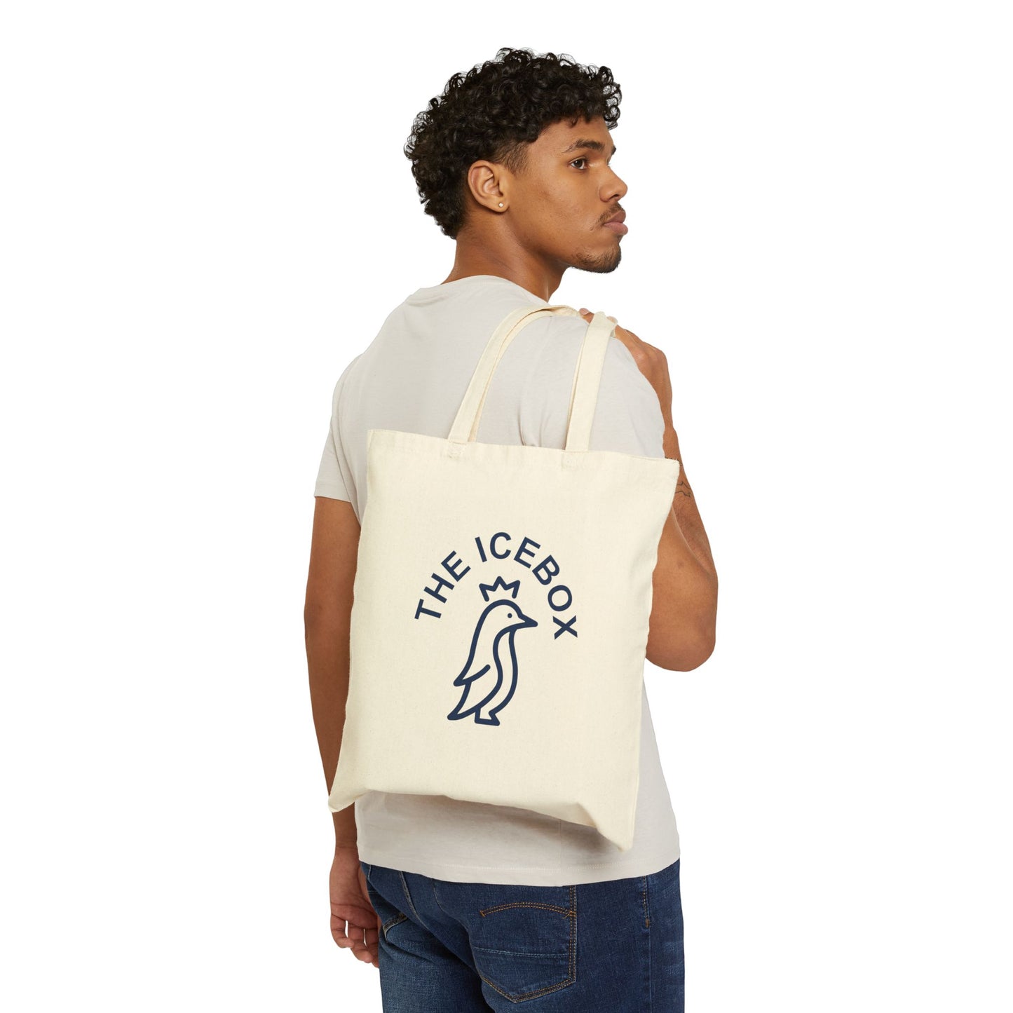 The Icebox Penguin Logo Tote Bag — Cotton Canvas Grocery & Market Tote